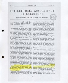Rastreo de cuadros de la colección del MNAC desaparecidos durante la Guerra Civil española · Boletín de los Museos de Arte de Barcelona · 1932 · Número especial sobre la adquisición de la colección Plandiura