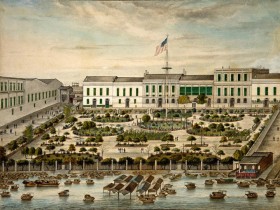 El jardín americano, Cantón · 1844-45 Vista del jardín americano, Cantón, 1844-45, gouache á Peabody Essex Museu