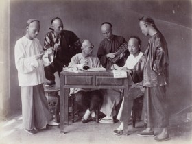 Comerciantes, Cantón · Lai Afong · 1890-1900 Comerciantes, Cantón, 1890-1900, Lai Afong impresión albúmina, Universidad de Bristol