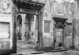 Efectos de la Guerra Civil · La Colegiata de San Isidro después del incendio sufrido el 19 de julio de 1936