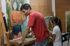 Dafen Oil Painting Village · pintores-trabajadores