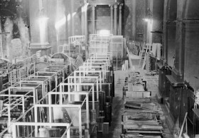 Salvaguarda del Patrimonio Artístico Catalán durante la Guerra Civil española · Depósito de obras en la Iglesia de Sant Esteve · Olot