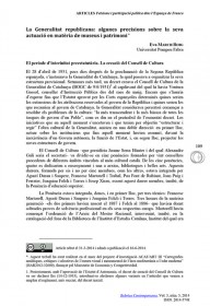La Generalitat republicana: algunes precisions sobre la seva actuació en matèria de museus i patrimoni · Eva March Roig