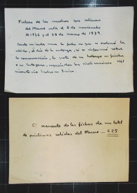 Salvaguarda y traslado de obras del Museo del Prado durante la Guerra Civil española · Fichas originales de los cuadros que salieron del museo entre 1936 y 1939