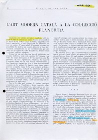 Colección Plandiura · Rastreo de cuadros de la colección del MNAC desaparecidos durante la Guerra Civil española · L’art modern català a la Col·lecció Plandiura · Gaseta de les Arts · octubre de 1928