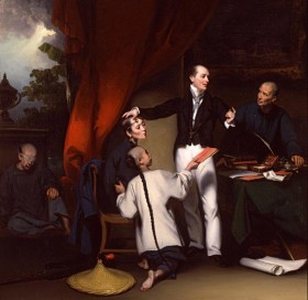 George Chinnery · Dr. Thomas Colledge con los pacientes, 1833-1835