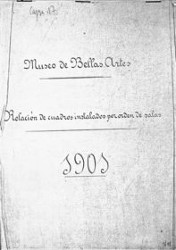 Relación de cuadros instalados por orden de salas en el Museo de Bellas Artes · Palau de Belles Arts · Barcelona · 1901