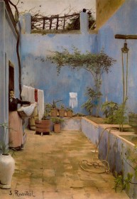 Patio-azul · Santiago Rusiñol · 1892