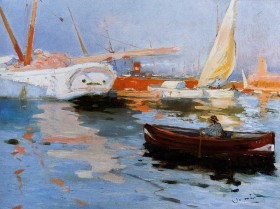 Puerto de Barcelona · Joaquim Mir ·1898