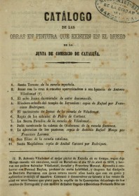 Catálogo del Museo de la Junta de Comercio de Cataluña · 1847