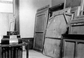 Salvaguarda del Tesoro Artístico Nacional durante la Guerra Civil española · Museo del Prado · Depósito de cuadros en la Sala LIV, antes dedicada a la pintura francesa