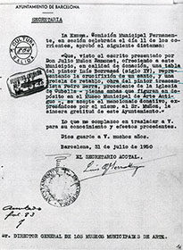 Colección Bosch i Catarineu / Muñoz Ramonet · Rastreo de cuadros de la colección del MNAC desaparecidos durante la Guerra Civil española· ANC · Fondos de la Junta de Museos · Donativo de Julio Muñoz Ramonet · 1950