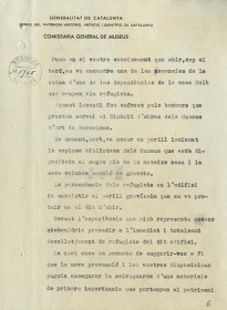 Salvaguarda del patrimonio artístico catalán durante la Guerra Civil española · Traslado de obras · ANC · Fondos de la Junta de Museos · Incendio en la Casa Solá · 1939