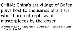 CHINA: China's art village of Dafen plays host to thousands of artists who churn out replicas of masterpieces by the dozen · Reuters