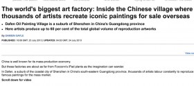The world's biggest art factory: Inside the Chinese village where thousands of artists recreate iconic paintings for sale overseas · Daily Mail